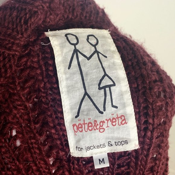 Pete & Greta Johnny Was Wool Blend Brand Knit Fringe Sweater Cardigan Size M - Picture 2 of 10